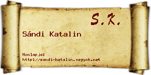 Sándi Katalin névjegykártya